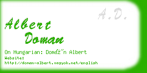 albert doman business card